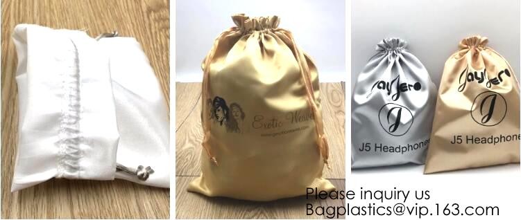 High Quality Gift Small Bag,Gift Shopping Bag,Super Soft White Black Rose Gold Silk Drawstring Bag,Graograin Satin Pouch
