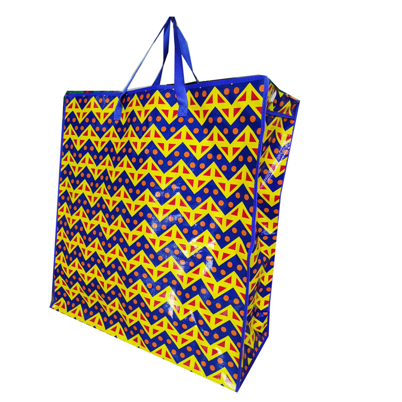 customized size printing design pp woven zip shopping polypropylene bags supplier
