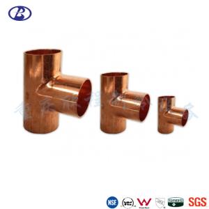 China Wrought Copper Tee ASTM 1/2 Inch Refrigeration Pipe Fittings on sale