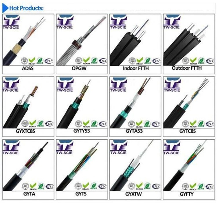 24 Core Outdoor Non Metallic Flame Retardant Optical Power Cable Overhead Optical Cable