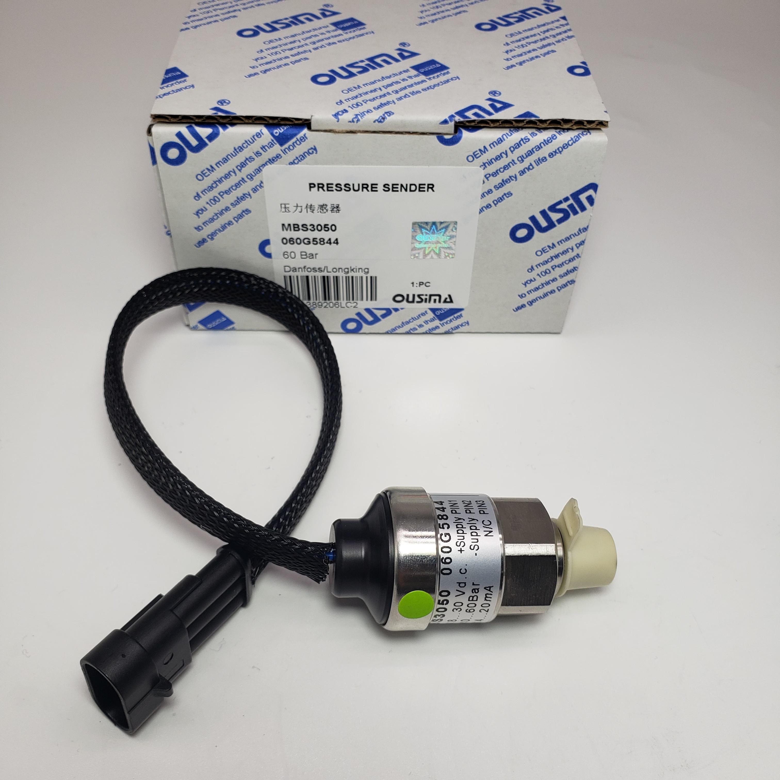 Pressure Sensor Low Pressure MBS3050 060G5844 60 Bar For Danfoss