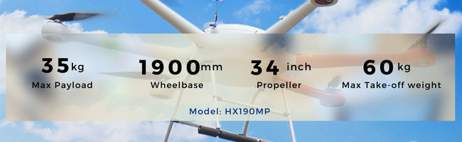 Fire Rescue Drone UAV Security Payload 35KG 6 Rotor Industrial Grade HX160MP
