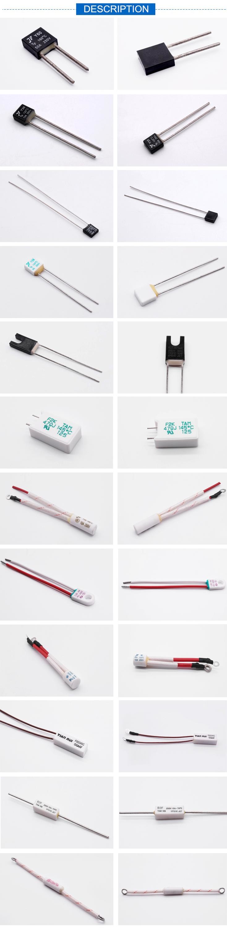 102C 115C 125C 130C 150C Square RH Thermal Fuse 10A 250V