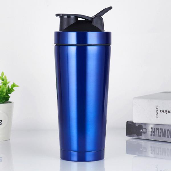 Stainless Steel Shaker Bottle With Noise-Free Design - Patented 24 Oz Insulated