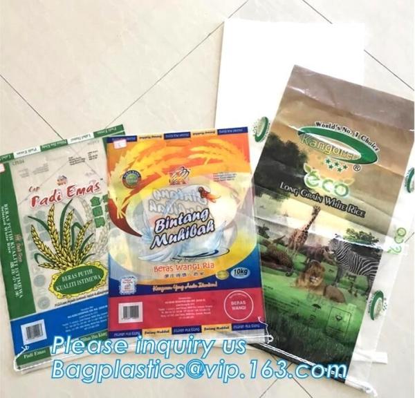 Custom recyclable kraft paper laminated pp woven food packaging bag with logo