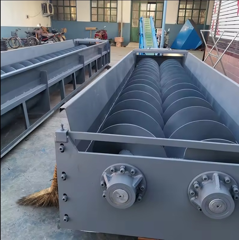 Carbon Steel Painting Heat Transport Double Screw Auger Conveyor