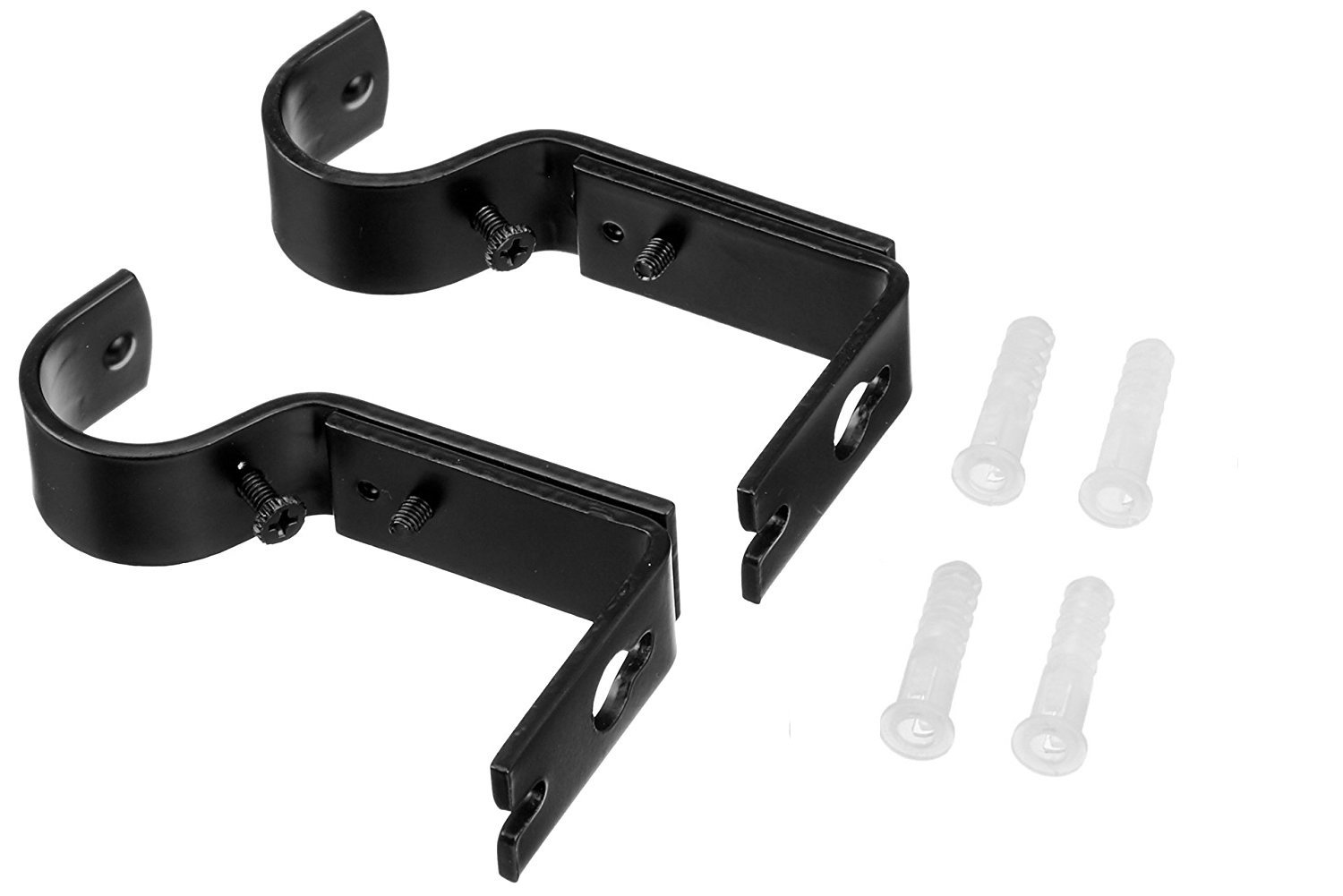 Traditional Design Style Hang Curtain Rod Holders Conveniently Tap Into Window Frame