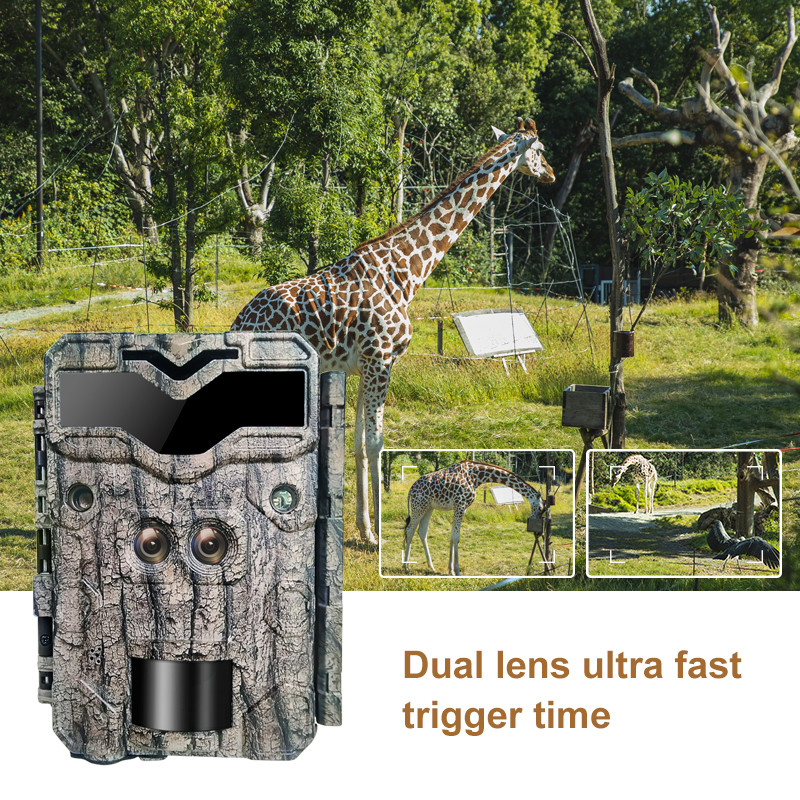 32MP Dual Lens HD Hunting Cameras 4K Game No Glow Wildlife Camera