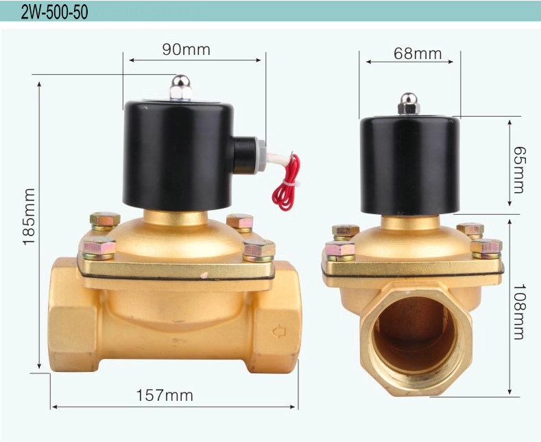 2Way Direct Acting Normally close Diaphragm 2w-500-50 2 inch 12V Solenoid Valves for Water Price