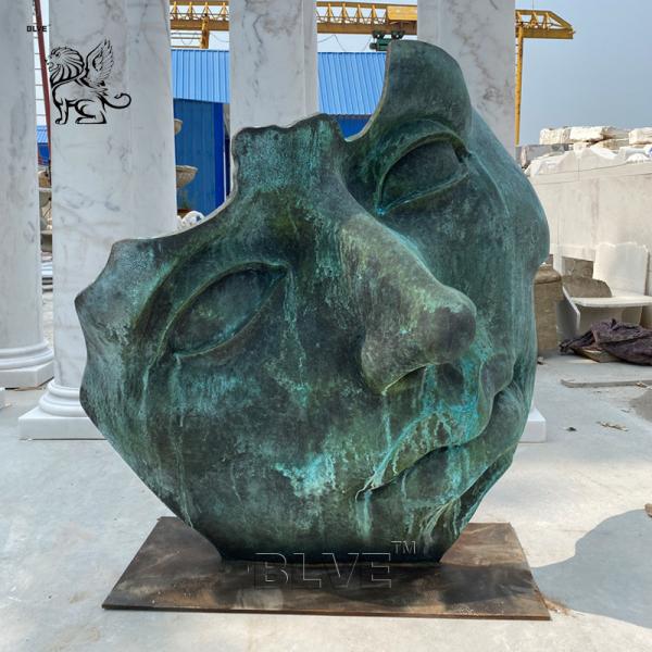BLVE Large Bronze Face Sculpture Abstract Metal Artwork Bronze Statue Modern Art