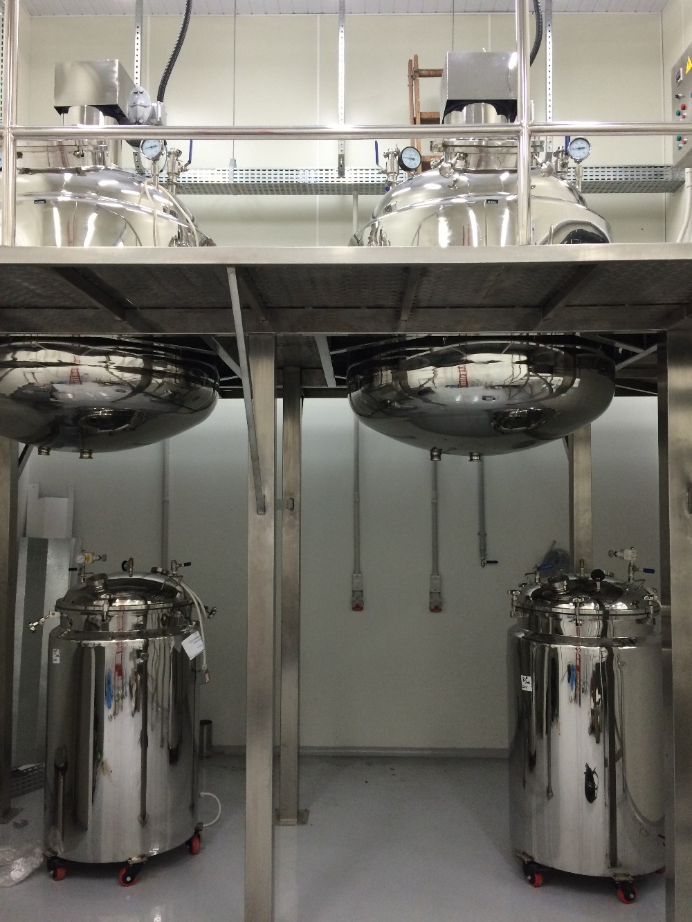 SS316/304 Starch Gelatin Melting Tank With Vacuum And Mix Paddle and platform