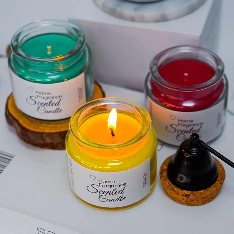 Clear Glass Glass Jar Scented Candle With Wooden Cork Custom Scent Luxury Home Fragrance Aromatherapy