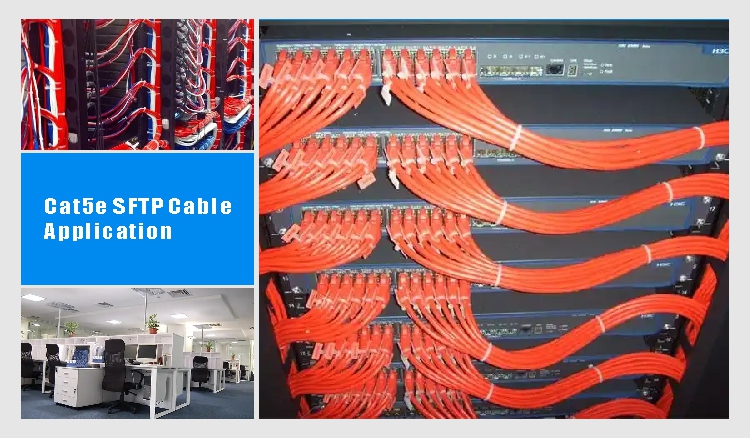 0.510mm Bare Copper Cat5e SFTP 24AWG Red PVC Jacket Wire 1000FT