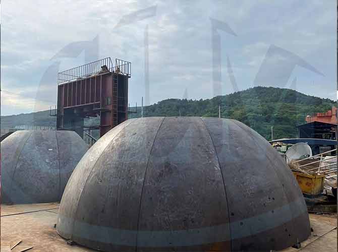 ASME BV PED ISO Certificated Hemispherical Head 3800mm Diameter 50mm Thickness