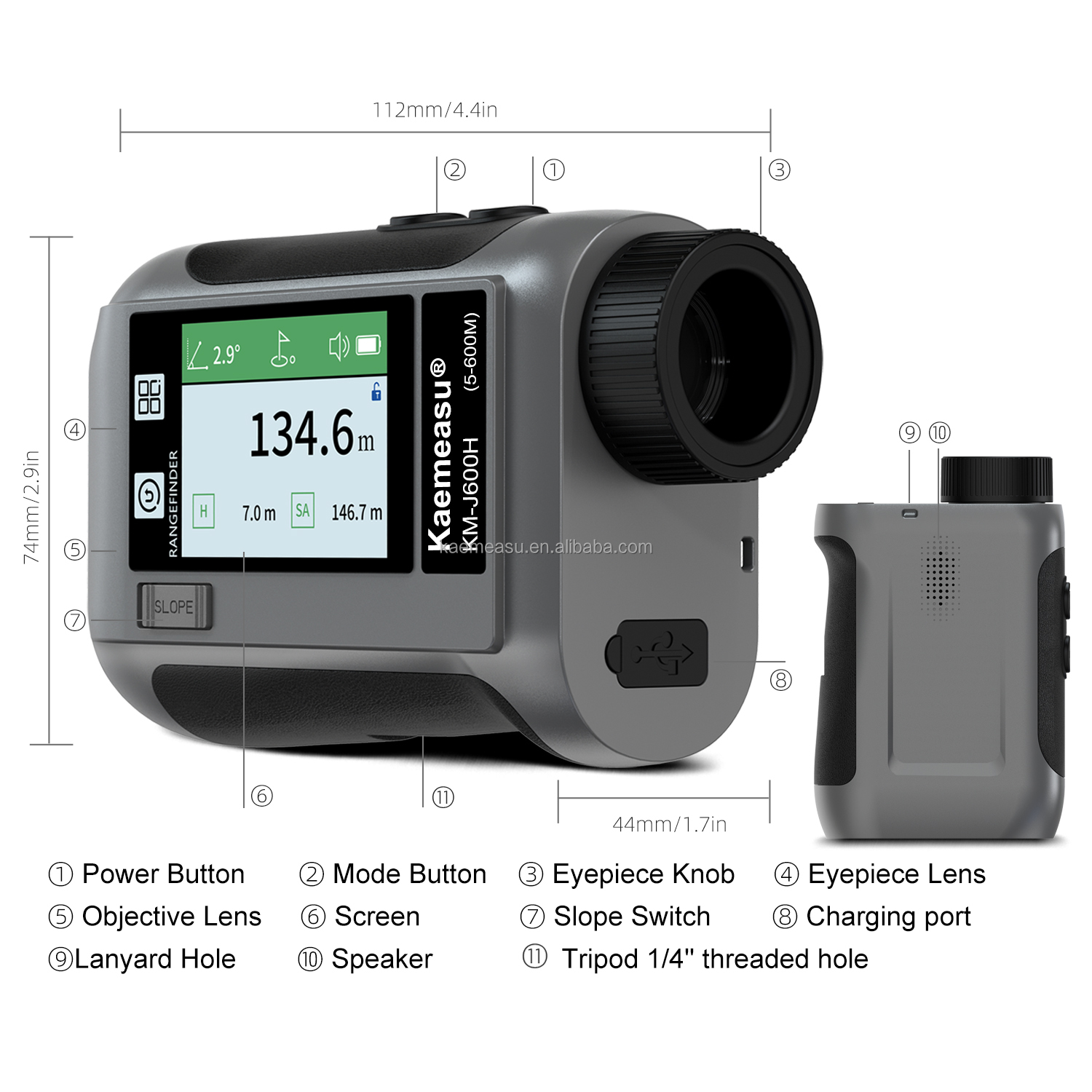 J LCD Screen Golf Sport Laser Rangefinder Optical Instruments Hunting Diastimeter Intelligent Golf Telescope