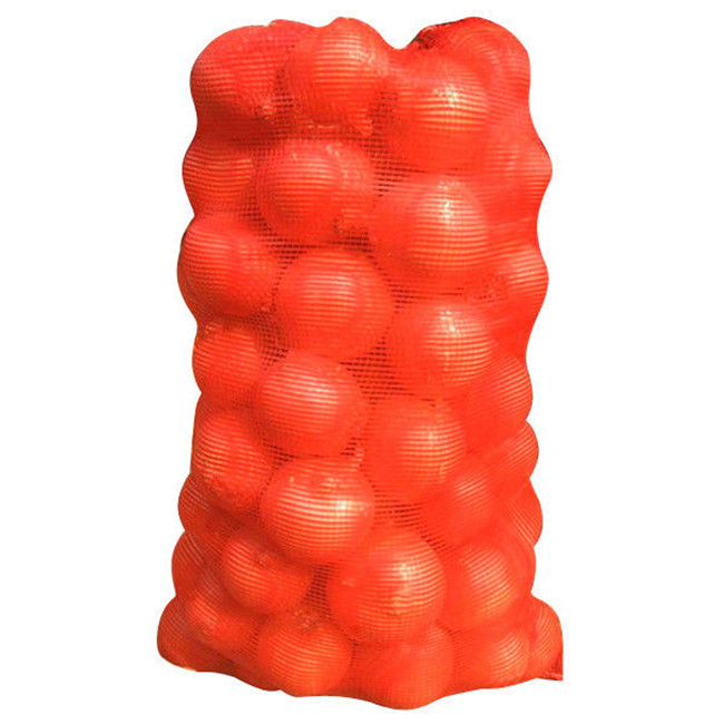 Orange PP PE Monofilament Yarn Nylon Garlic Mesh Bag for Packing Firewood