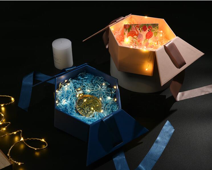 Customized Cardboard Craft Hexagon Gift Box For Cosmetic Perfume Packing