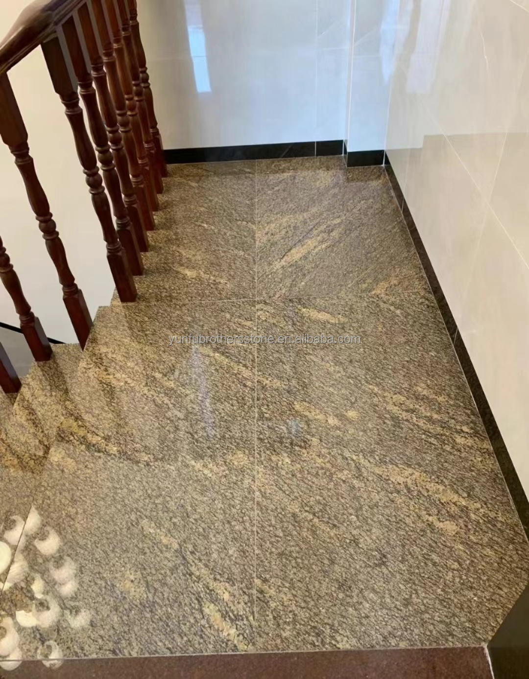 Polished California Gold Granite Cut-To-Size for Stairs and Door Frame in Modern Outdoor