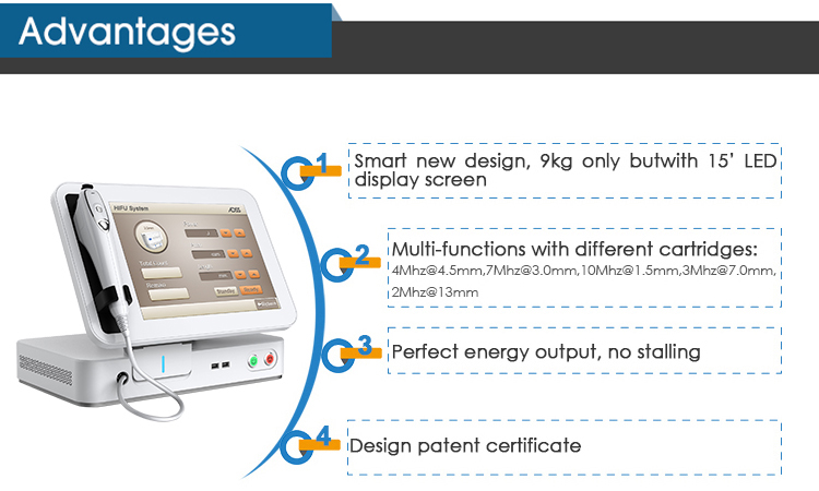 2 In 1 HIFU Machine High Intensity Focused Ultrasound Machine With 15 Inch Color Touch