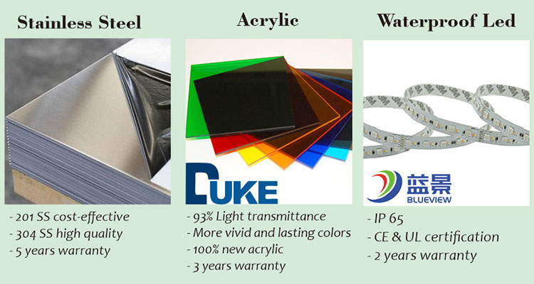 Professional letter trim channel letters acrylic plastic