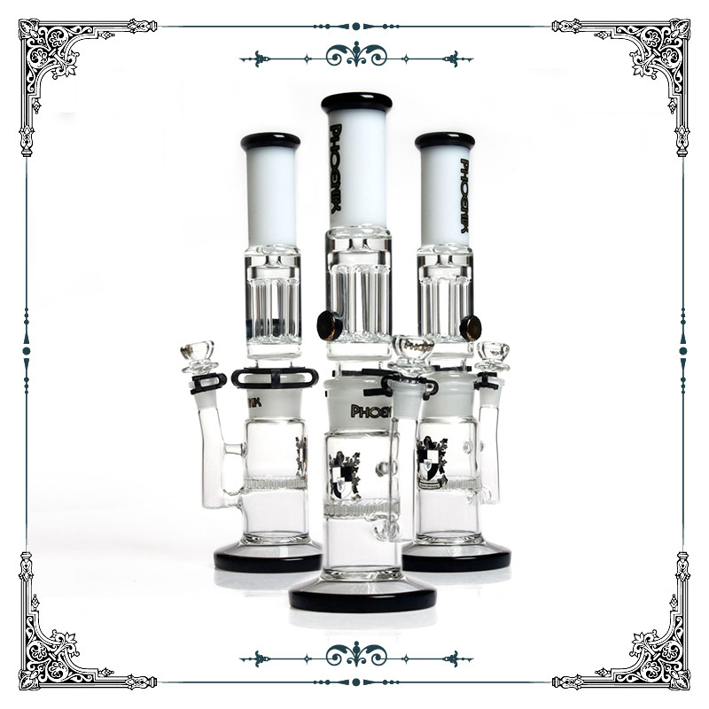 Freezable Coil Honeycomb Glass Water Pipe Reinforced 8 Arm Pillar Perc