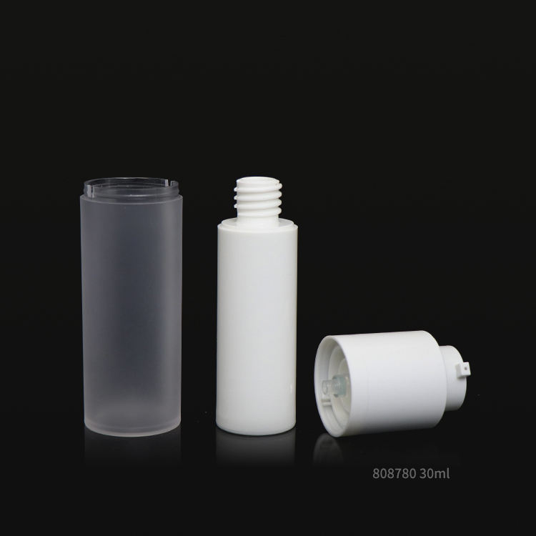 PMMA Airless Cosmetic Bottles Rotary Pump Lotion Cream Plastic Bottle 15ml 30ml 50ml