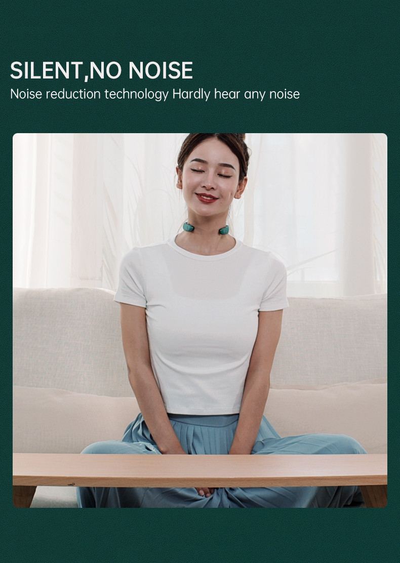 Mini Wireless Neck Massager TENS Pulse 500mAh Hot Compress Blood Circulation