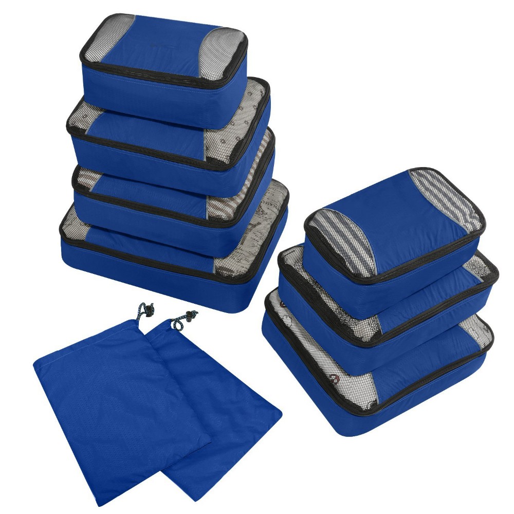 Double Sides Luxury Travel Packing Cubes Minimalist Water Resistant With Laundry Bag