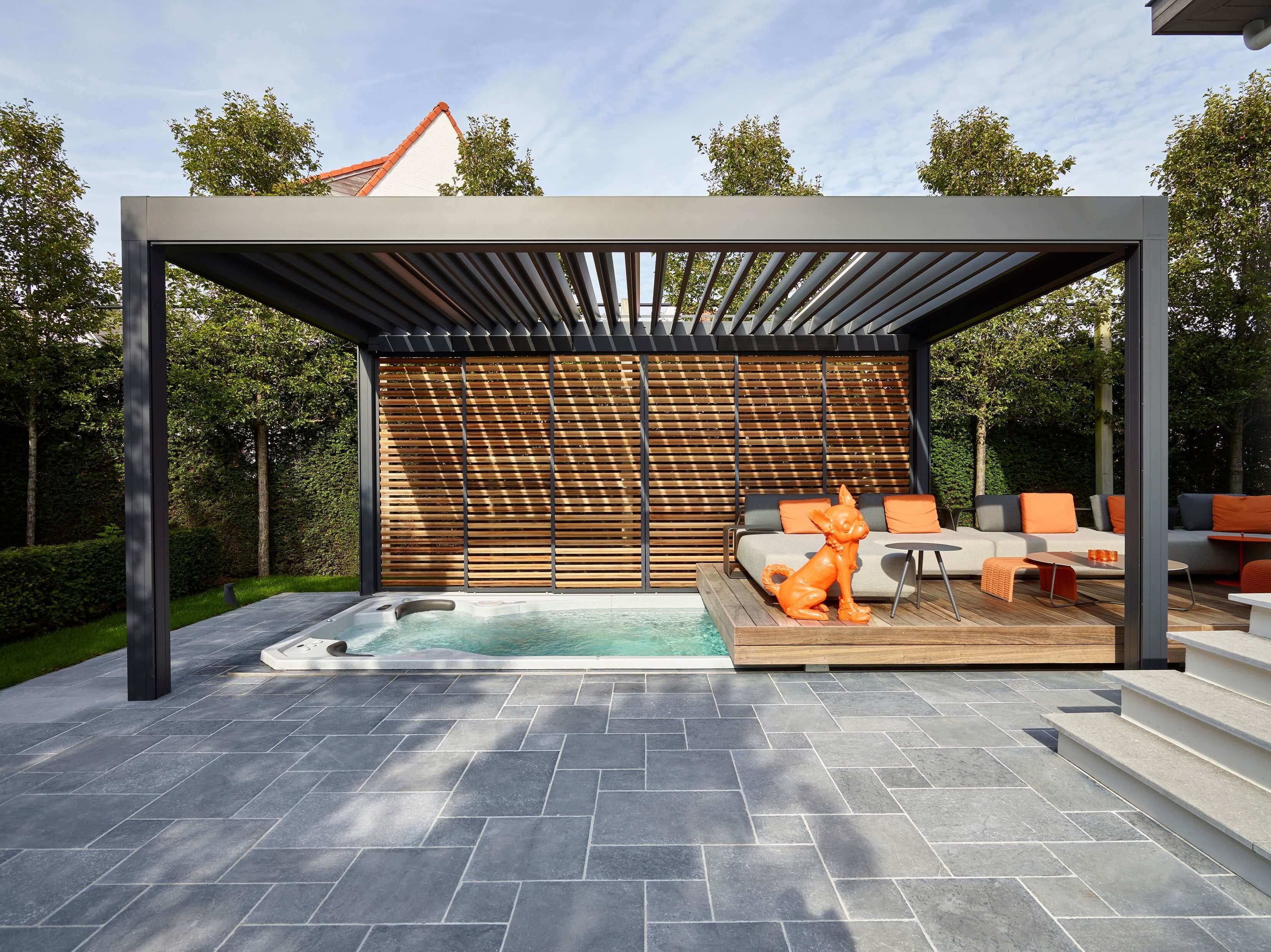 Villa Modern Aluminum Pergola Retractable Garden Waterproof Pergola Covers