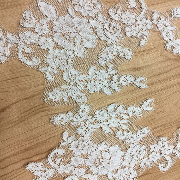 Ivory Venise Cord Lace Applique for Bridal Gown Wedding Dress decoration