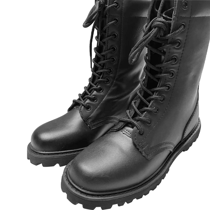 Logo Up-lace Long Cowhide Leather Safety Boots with Hard Toecap and Smashing Rubber Sole Sizes 36-47