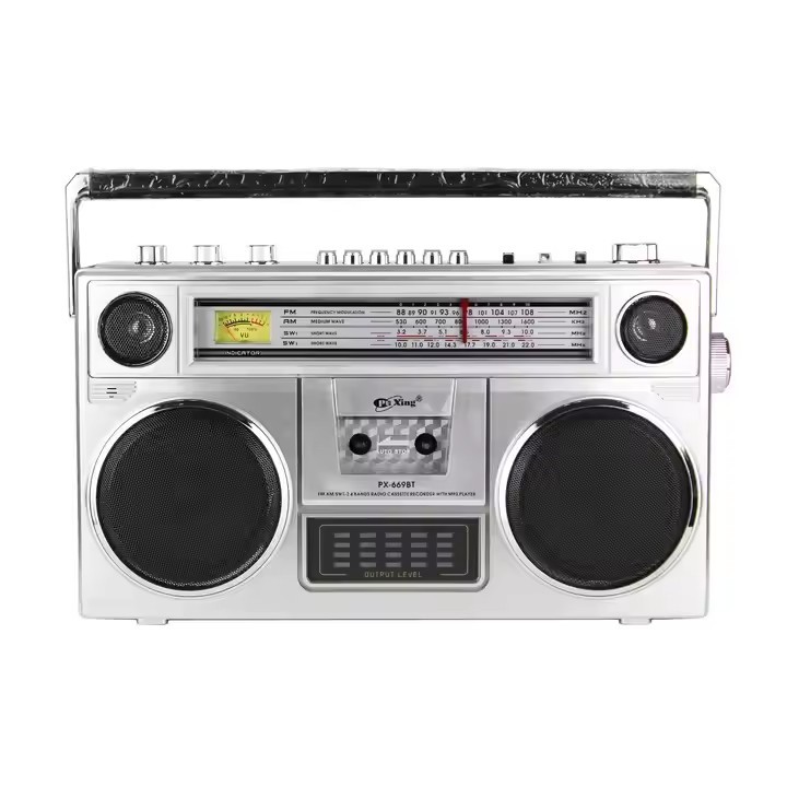 Rechargeable Battery Pack Powered Portable Radio Player for Coffee/Wooden AM / FM