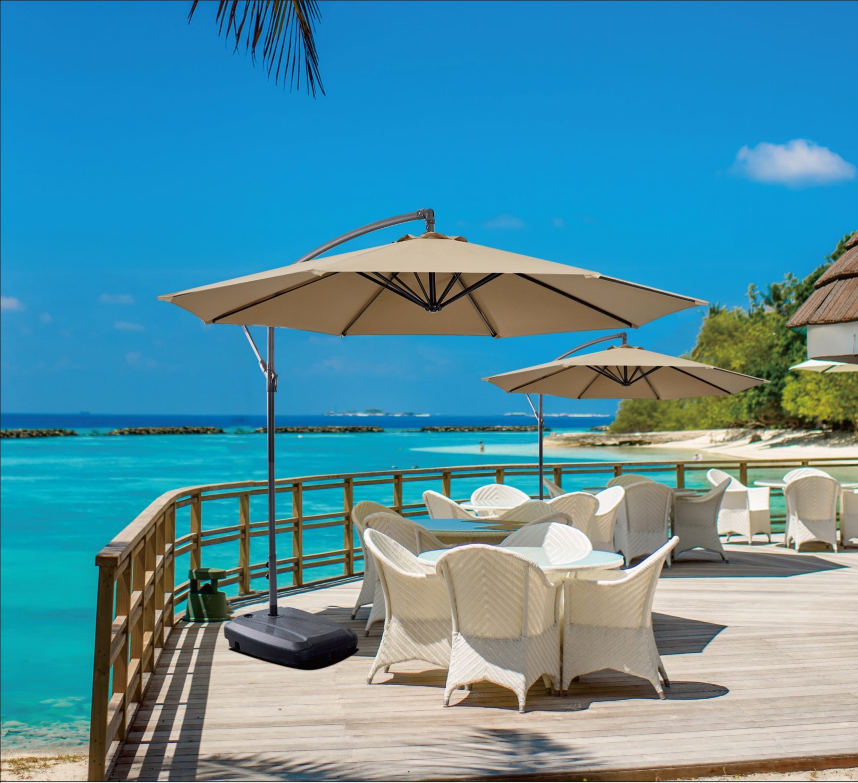 Stainless Steel Pool Side Umbrella Waterproof Restaurant Hotel Aluminum Frame Garden Parasol Beach