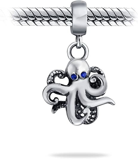 Squid Scuba Diver Tropical Vacation Nautical Octopus Dangle Charm Bead For Women