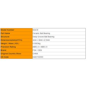 Non Magnetic 684CE Si3N4 Full Ceramic Ball Bearings Single Row Insulation