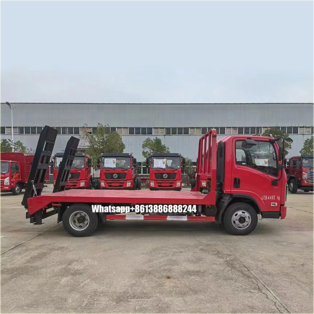JAC Flat Plate Truck Flat Bed Truck 2 Cab For Machinery Equipment Transport