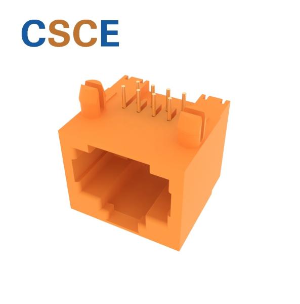 1×1 Ports RJ45 Female Connector Contact Resistance 30mΩ Max For PC Board / IP