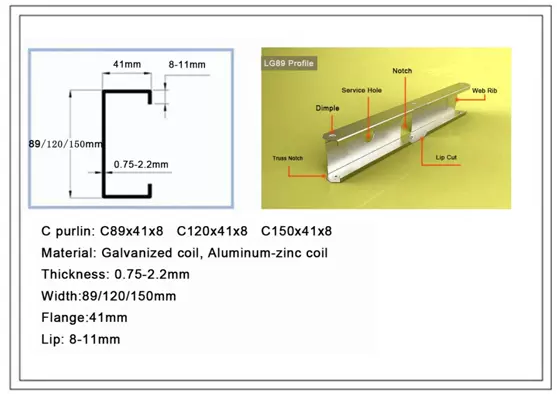 Automatic Stud And Track Roll Forming Machine For C U Light Steel Keel Frame Structure