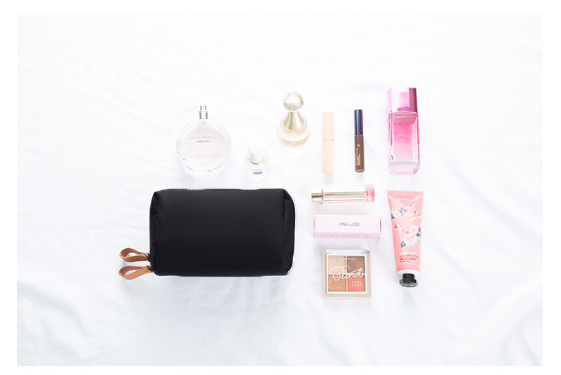 Women Blank Zipper Closure Satin Cosmetic Makeup Bag