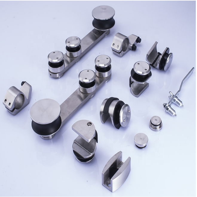Modern Design Round Tray Sliding Barn Door Hardware Kit for Double Hanging Rail System