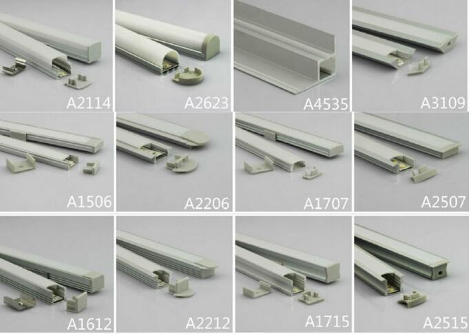 Corner LED aluminum extrusion profile 1/2/3 meter length U type Corner aluminum led profile made from shenzhen