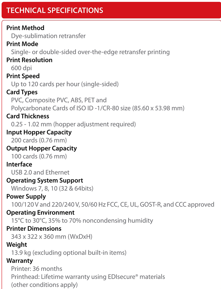 Matica EDIsecure XID8600 High Resolution Dual Sided Retransfer ID Card Printer for Stock