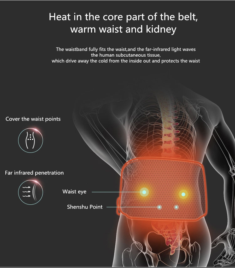 USB Cordless Warm Palace Belt Far Infrared For Waist Massage Overheat Protection