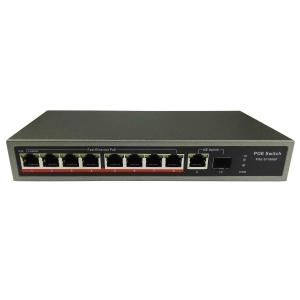  POE-S1108GF(8FE+1GE+1GE SFP)_8 Port 100Mbps IEEE802.3af/at PoE Switch with 120W External power supply (Newly Developed) Manufactures