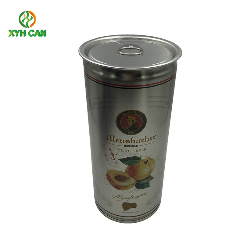 Food Safety Standard 1L Beer Tinplate Can with SOT Lid Transparent Iron Color Printing