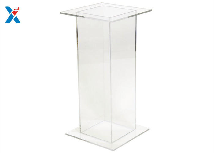 Square Acrylic Pedestal Display Stands , Clear Acrylic Display Risers Heat Resistant