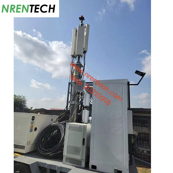15m mobile pneumatic telescopic mast 350kg payloads for mobile telecom cell tower