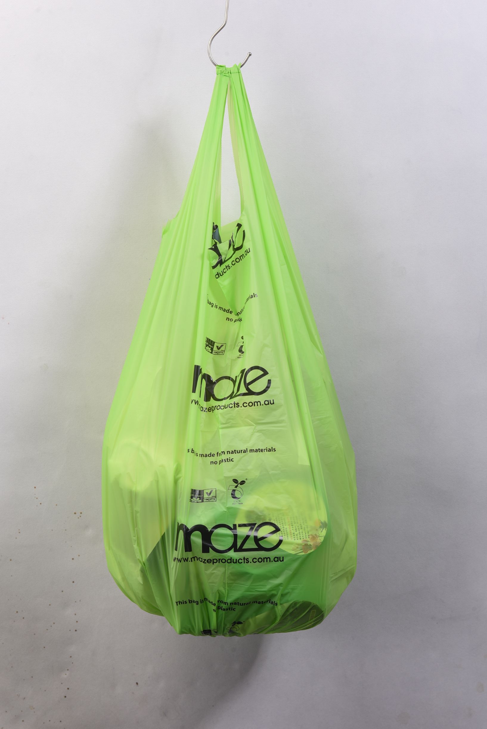 Green Living Biodegradable Vest Compostable T Shirt Bagsf 40% Biosource Corn Starch Plastic