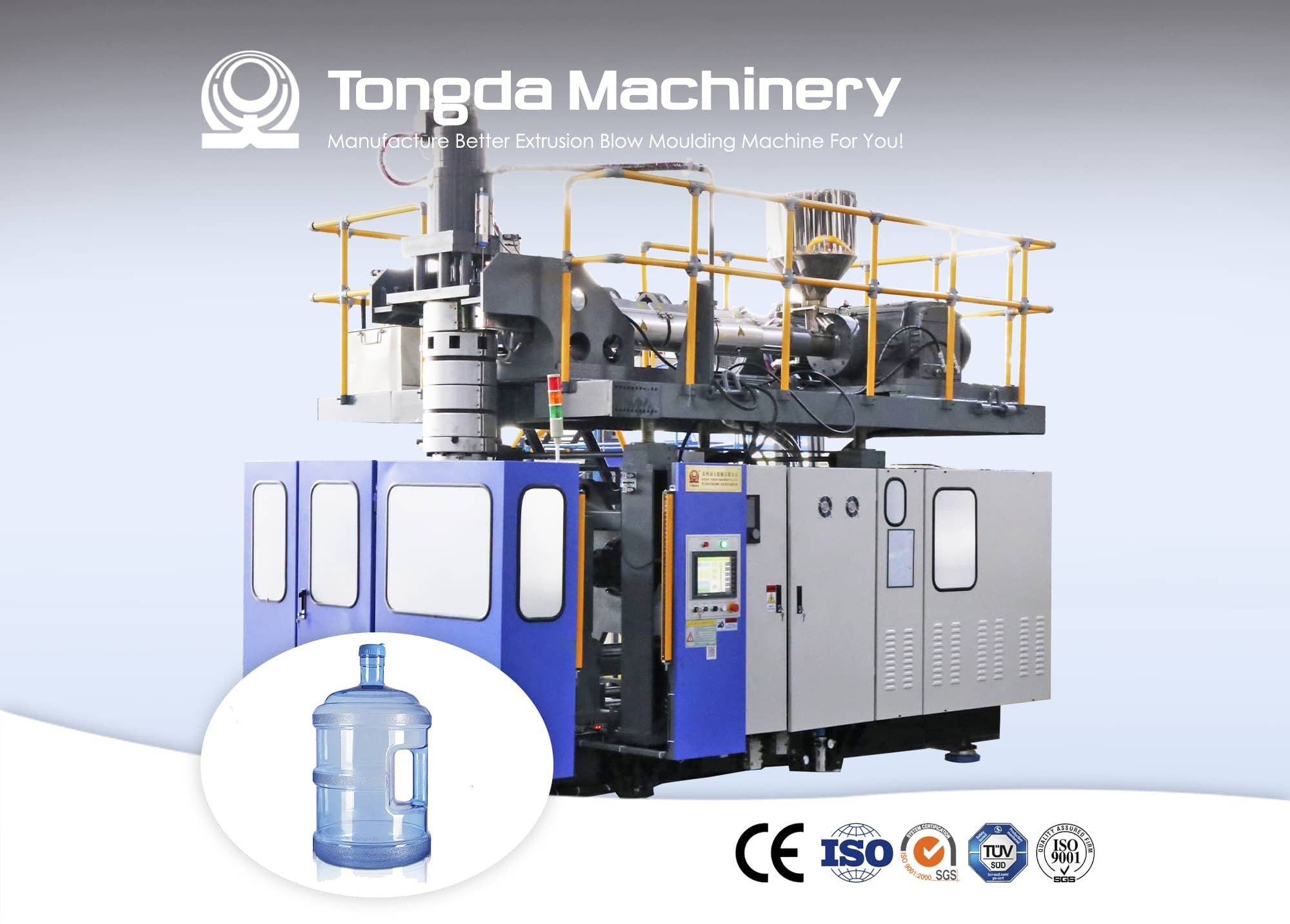 5 Gallon TRITAN PC Bottle Blow Molding Machines Extrusion 1.9L Accumulator