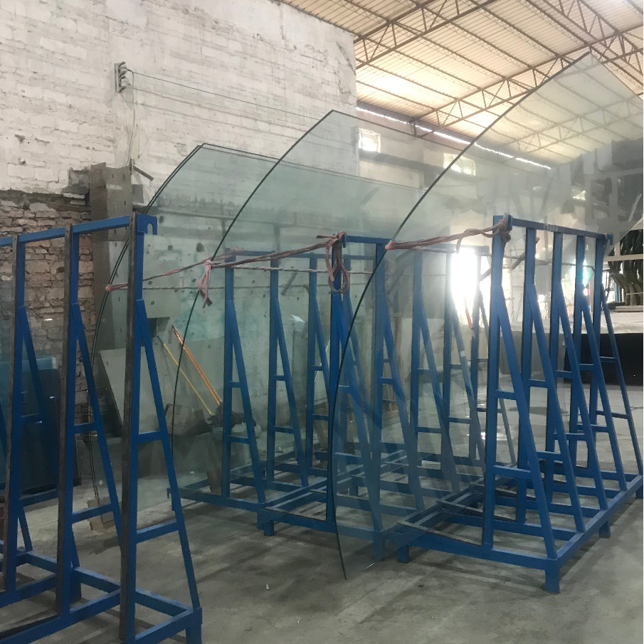 Huge Curved Tempered Glass Heat Strengthened For Building